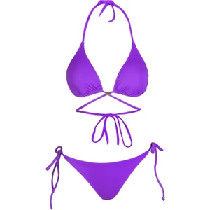 Beria Kadın Çapraz Bağlama Detaylı Üçgen Ipli Mor Bikini Takımı
