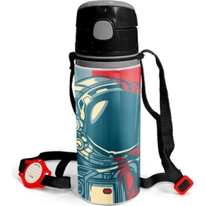 Coral High Kids Çivit Kırmızı Astronot Desenli Pipetli Alüminyum Matara 600 ml 11941