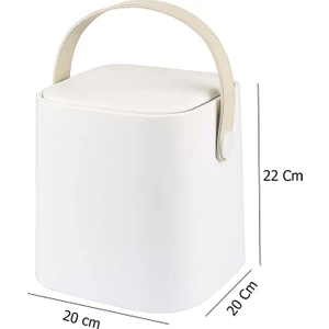 Tuffex Tutma Saplı Iç Kovalı Tezgah Üstü Mutfak ve Banyo Çöp Kovası 4 Lt - Beyaz