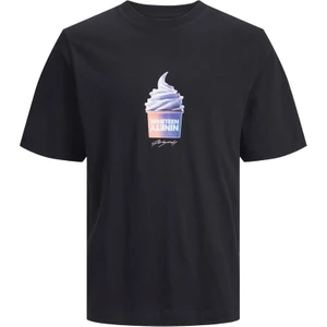Jack & Jones Jorwavepop Tee Ss Crew Neck Erkek Siyah T-shirt 12235257-Black