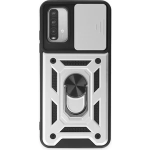 Aqua Aksesuar Xiaomi Redmi 9t Kılıf Kamera Korumalı Sürgülü Yüzüklü Armor Military Zırh Tank