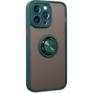 Aqua Aksesuar iPhone 14 Pro Max Kılıf Standlı Yüzüklü Buzlu Tasarım Arka Kapak