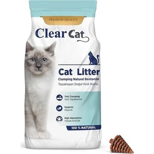 Clear Cat Kokusuz Topaklanan Doğal Bentonit Kedi Kumu Ince 10 kg