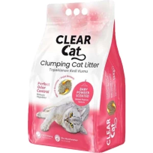 Clear Cat Bebek Pudrasi Kokulu 10 lt. İnce Taneli Bentonit Kedi Kumu