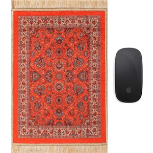 Bursa İpek Kırmızı Dekoratif Küçük Halı Mousepad