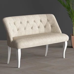 Gadahome Klasik Ikili Balkon Ofis ve Cafe Çay Koltuğu (Beyaz Ayaklı)