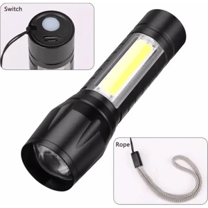DMR1851 Ultra Güçlü 2500 Lumen 5W Cob LED USB Şarjlı El Feneri Avcılık,kamp Feneri Deprem Çantalık Fener