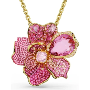 5652068 Swarovski Kolye Florere Pendant And Brooch, Pave, Flower, Pink, Gold-Tone Plated