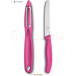 Evrekala Shop Testere Bıçak ve Soyacak Pembe Set Victorinox Pink Knife Peeler Set