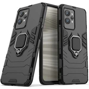 Realme Gt2 Pro Batman Serisi Yüzük Standlı Armor Kılıf - Siyah AL3349