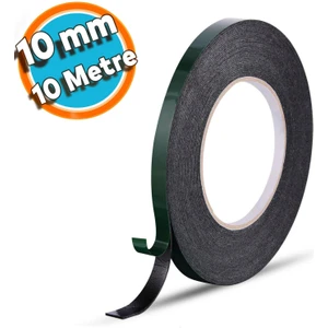 Çift Taraflı Köpük Bant Eva Montaj Bandı Siyah 10 mm x 10 Metre