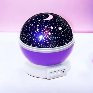 Renkli Yıldızlı Dönen Gökyüzü Projeksiyon Gece Lambası