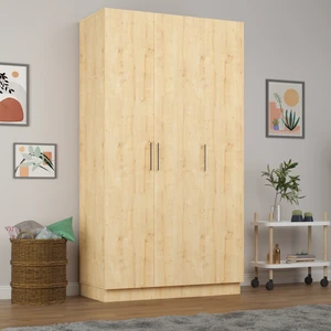 Asra Trend MDF 3 Kapaklı Gardırop - 120x218x53cm, Geniş Hacimli Modern Kıyafet Dolabı, G-01