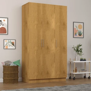 Asra Trend MDF 3 Kapaklı Gardırop - 120x218x53cm, Geniş Hacimli Modern Kıyafet Dolabı, G-01