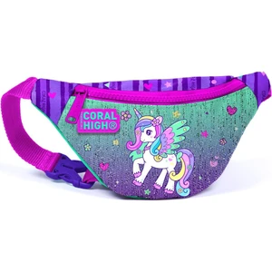 Coral High Kids Mor Su Yeşili Unicorn Desenli Bel Çantası 12641
