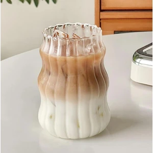 Isıya Dayanıklı Tasarım Cam Sunum Bardak 600 Ml Kahve Soğuk Içecek Bardağı
