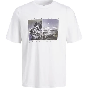 Jack & Jones Erkek Önü Baskılı Tişört 12235522