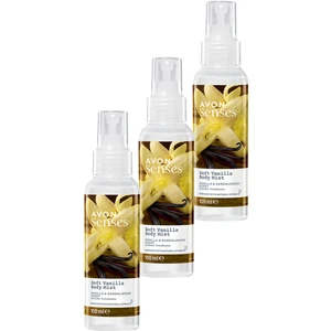 Soft Vanilla Vanilya ve Sandal Ağacı Kokulu Vücut Spreyi 100 Ml. Üçlü Set