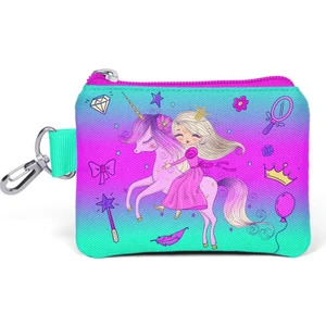 Coral High Kids Açık Pembe Mor Unicornlu Prenses Desenli Bozuk Para Çantası 21871