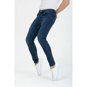 Erkek Mavi Tırnaklı Skinny Fit Jeans