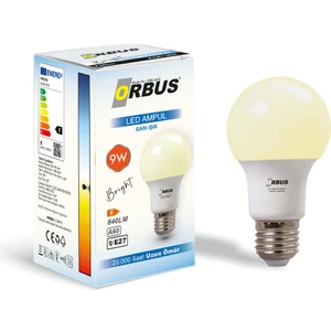 LED Ampul ORB-9W Sarı Işık E27 840 LM