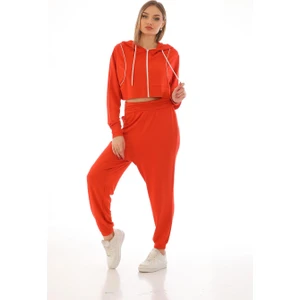 Penye Bizden Kadın Viskon Şalvar Harem Pantolon-Kiremit