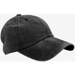 Eskitme Dokulu Pamuklu Kep - Siyah