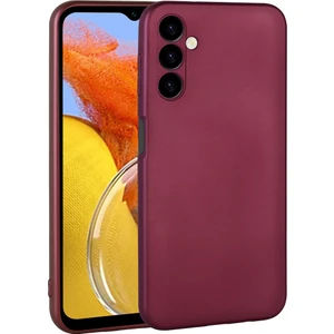 Case 4U Samsung Galaxy M14 Kılıf Kamera Korumalı Premier Silikon Lüks Ince Mat Renkli Yumuşak Silikon Kapak Mürdüm