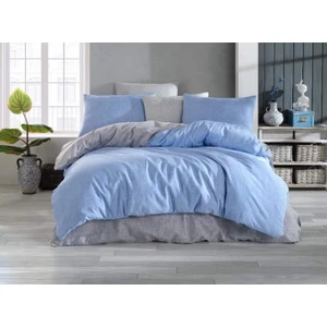 Sedali Home Çarşafı Lastikli Mavi Gri Çift Yönlü Tek Kişilik Nevresim Takımı
