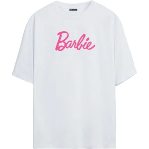 The Wert Kadın Barbie Baskılı Oversize Beyaz Tshirt