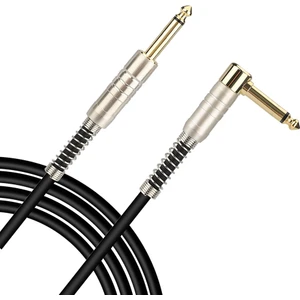 BK Teknoloji Yüksek Kalite 6.35MM Mono Düz - 6.35MM 1/4 Inç Erkek Dik Açı Ses Kablosu 1 Metre