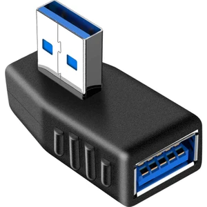 BK Teknoloji USB 3.0 Sol Açılı Konnektör Erkek Dişi 90 Derece Uzatma Adaptörü