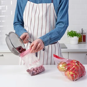 IKEA Istad  Kilitlenebilir Buzdolabı Poşeti, Kırmızı-Pembe, 2,5 Lt x 1,2 Lt, 50 Adet