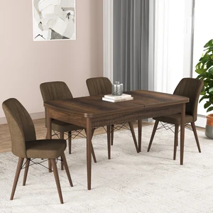 Gadahome Hera Serisi Açılabilir Mdf Mutfak Salon Masa Takımı 4 Sandalyeli
