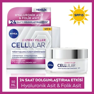 NIVEA Cellular Expert Filler Yoğun  Gündüz Yüz Bakım Kremi 50ml, Spf30,Hyaluronik Asit