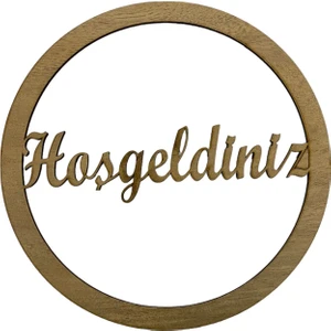 Ala Depo Ahşap Hoşgeldiniz  Makrome Kasnak Kapı Süsü Açık Meşe