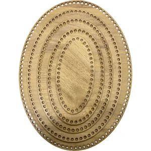 Ala Depo Ahşap Oval Elips Sepet Tepsi Tabanı Ceviz  5'li