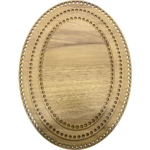 Ala Depo Ahşap Oval Elips Sepet Tepsi Tabanı Ceviz  3'lü