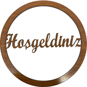 Ala Depo Ahşap Hoşgeldiniz  Makrome Kasnak Kapı Süsü Ceviz