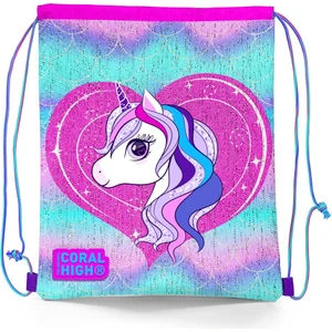 Coral High Kids Mor Pembe Unicorn Desenli Ipli Büzgülü Sırt Çantası 22697