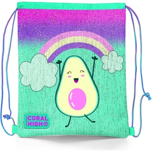 Coral High Kids Pembe Su Yeşili Avokado Desenli Ipli Büzgülü Sırt Çantası 22695