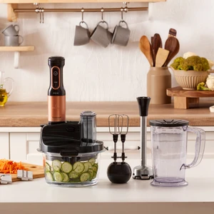 Mastermaid Prosteel Cam Mutfak Robotu Uzun Blender Ayaklı 6 Bıçaklı 2500 W Black Copper