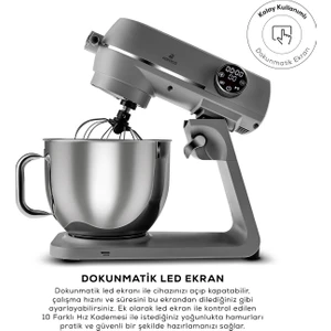 Multichef Artisan Digital Ekran 7 Litre Döküm Stand Mikser Antrasit 1800W