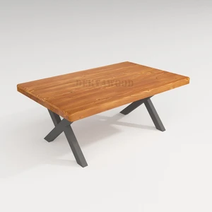 Masif Ahşap Natura Orta Sehpa Gri Ayak 70*100*45 cm