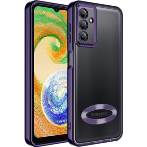 Coverzone Galaxy A24 ile Uyumlu Kılıf Kamera Korumalı Logo Gösteren Colored Z-Omega Derin Mor