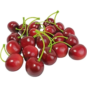 16 Adet Yapay Kirazlar Yapay Gerçekçi Dekoratif Köpük Meyve ve Sebzeler Için El Yapımı Ev, Mutfak, Parti Dekoru (Kırmızımsı Siyah) (Yurt Dışından)