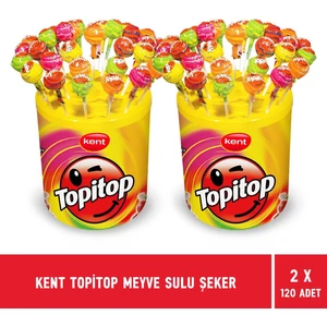 Kent Topitop Meyve Sulu Şekerleme 120'LI Kavanoz - 2 Adet