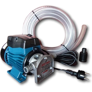 220 Volt 3/4'' Çıkışlı Dıştan Çekme Mazot Aktarma Sıvı Transfer Pompası (Su - Süt - Yağ) & 5 Metre Hortum Seti