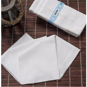 Hepsine Rakip Teksin El Yüz Cep Mendili Beyaz 12 Li Paket 36X36 cm Tm Beyaz