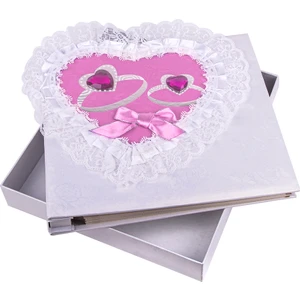 40 Sayfa Yapışkanlı Dantelli Pembe Fotoğraf Albümü - 22x25cm